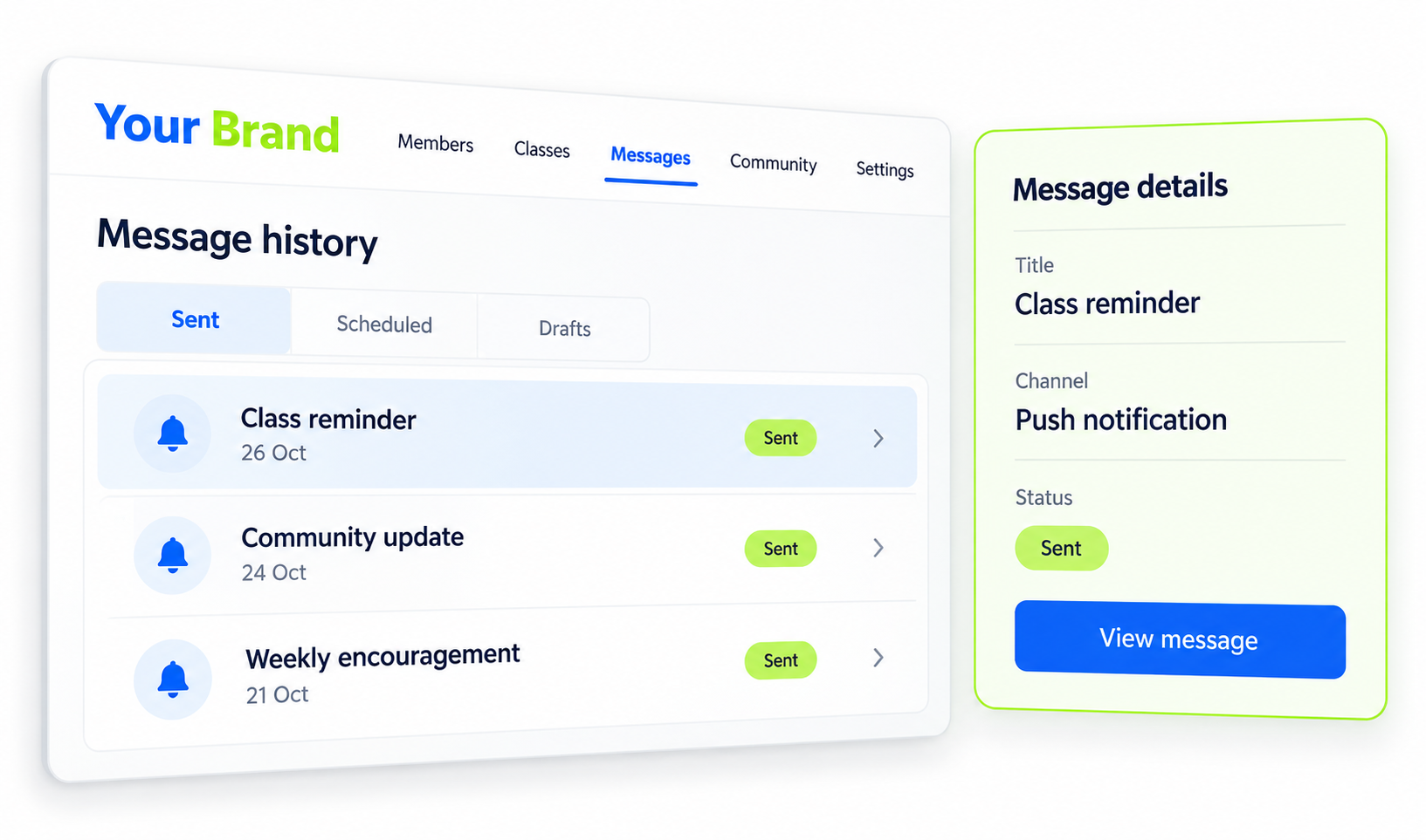 99% Engagement summary or history view