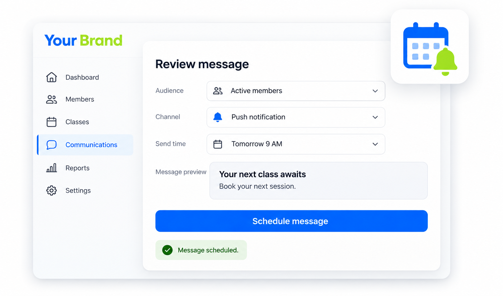 99% Engagement details or confirmation view