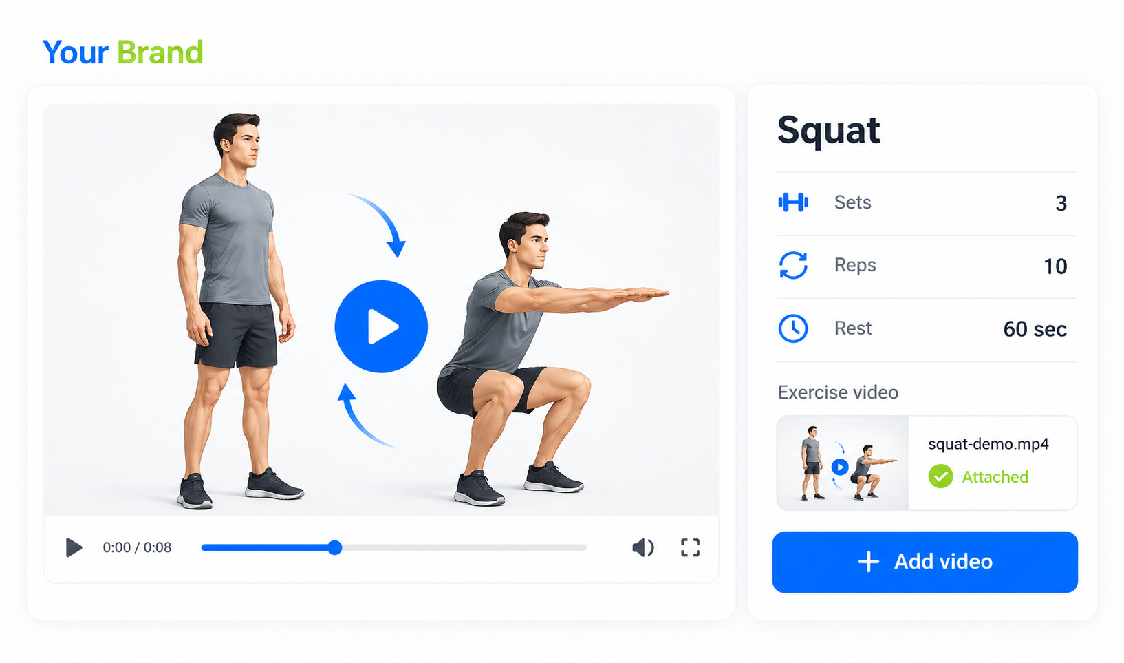 Exercise detail with video guidance
