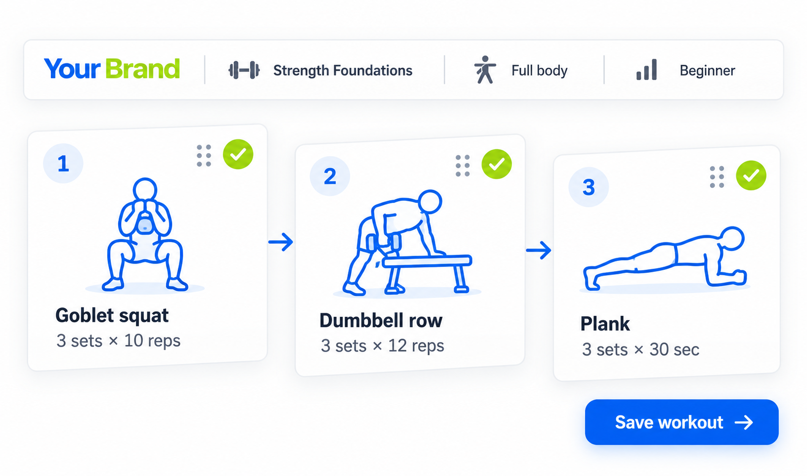Workout plan creation screen