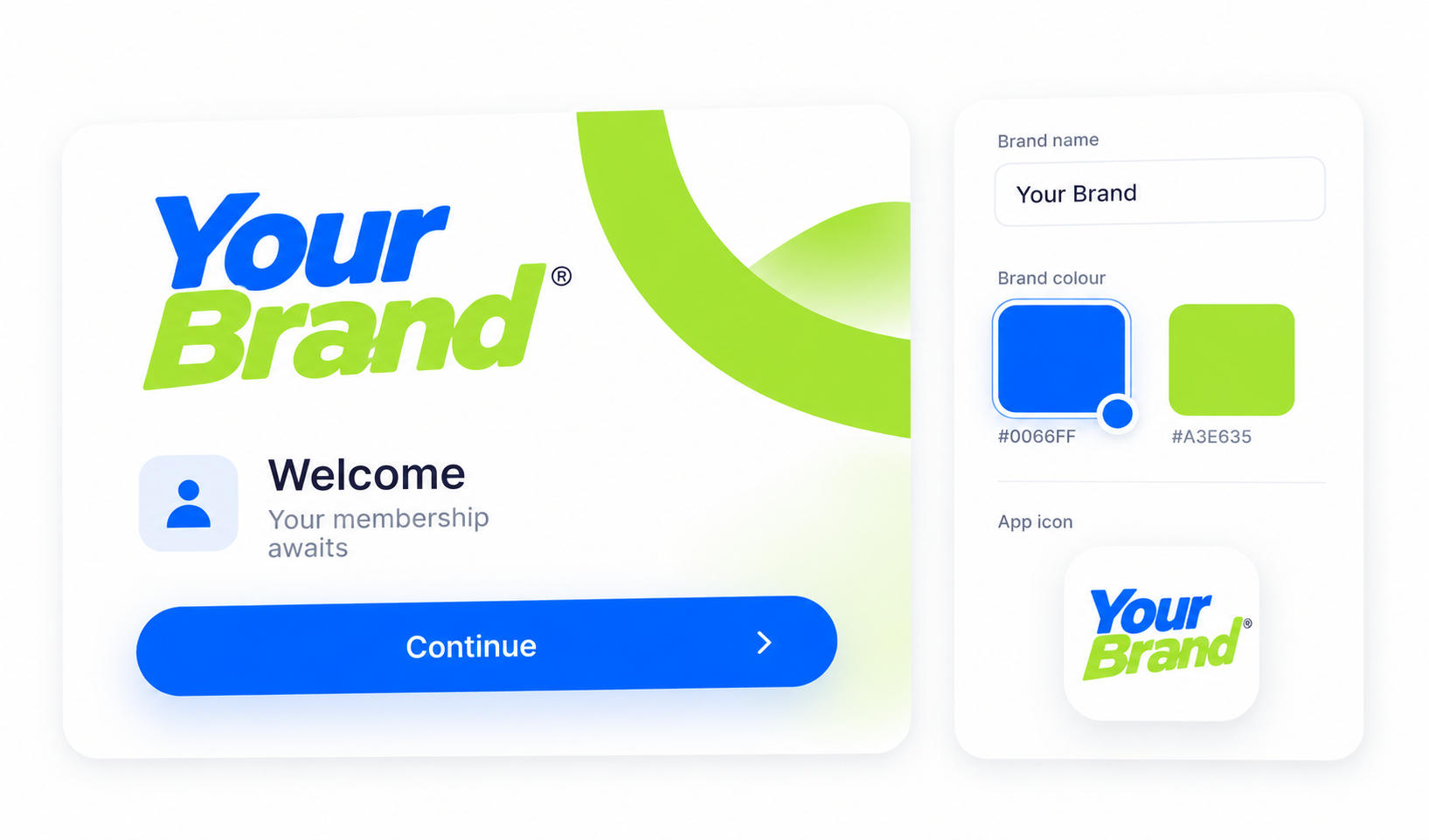Business branding preview for mobile apps