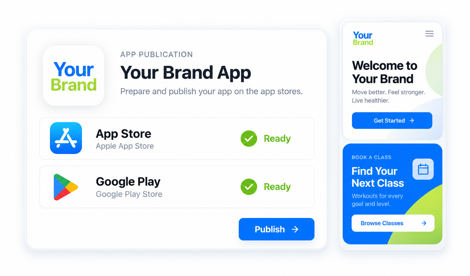 Branded mobile app experience for clients