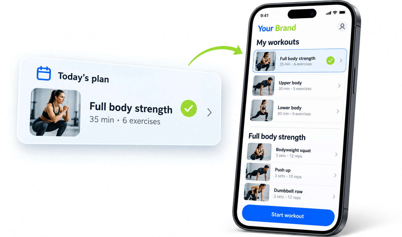 Client workout details screen