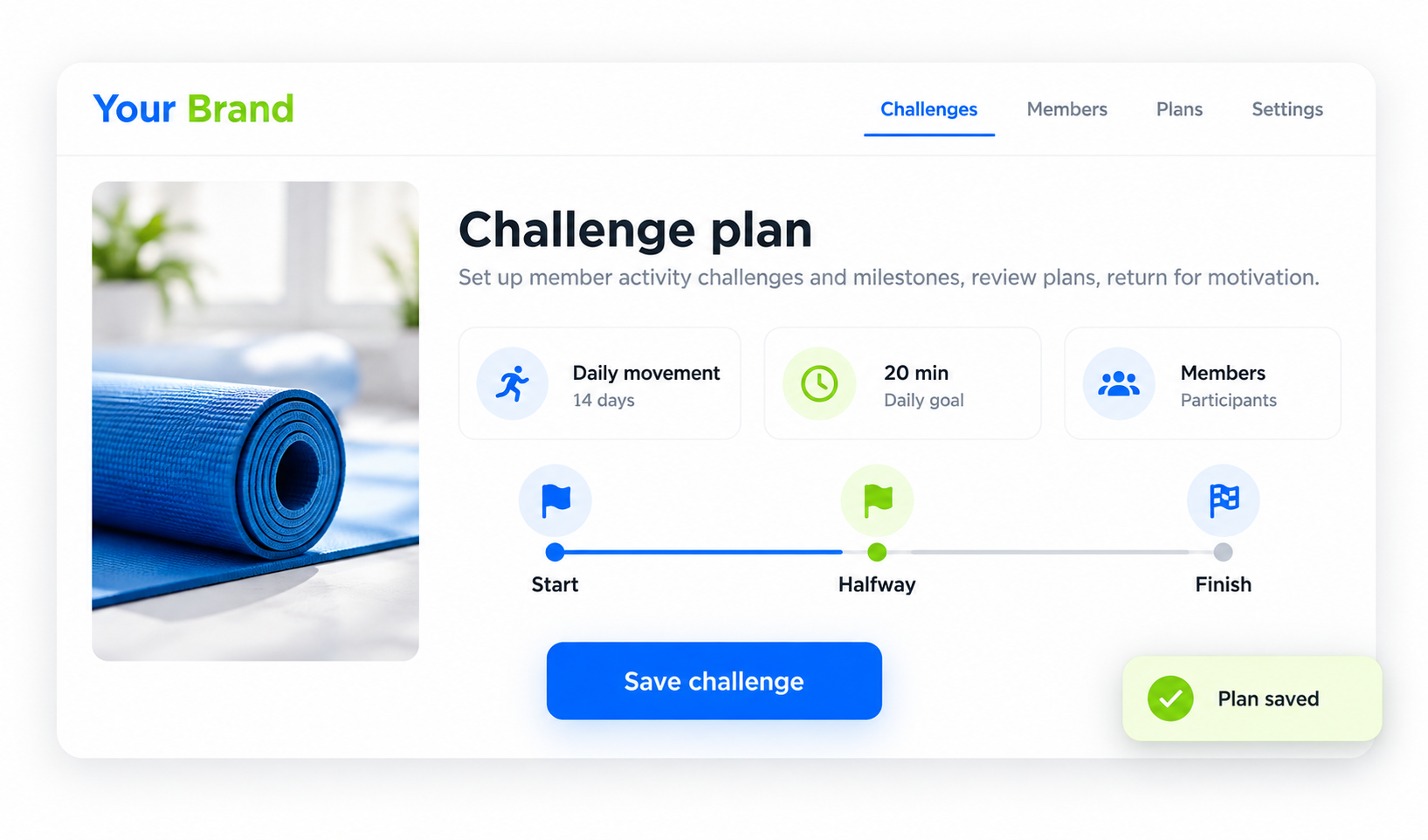 Challenges Plan details or confirmation view