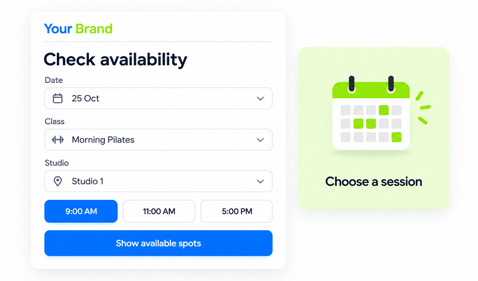 Check Availability input or selection view
