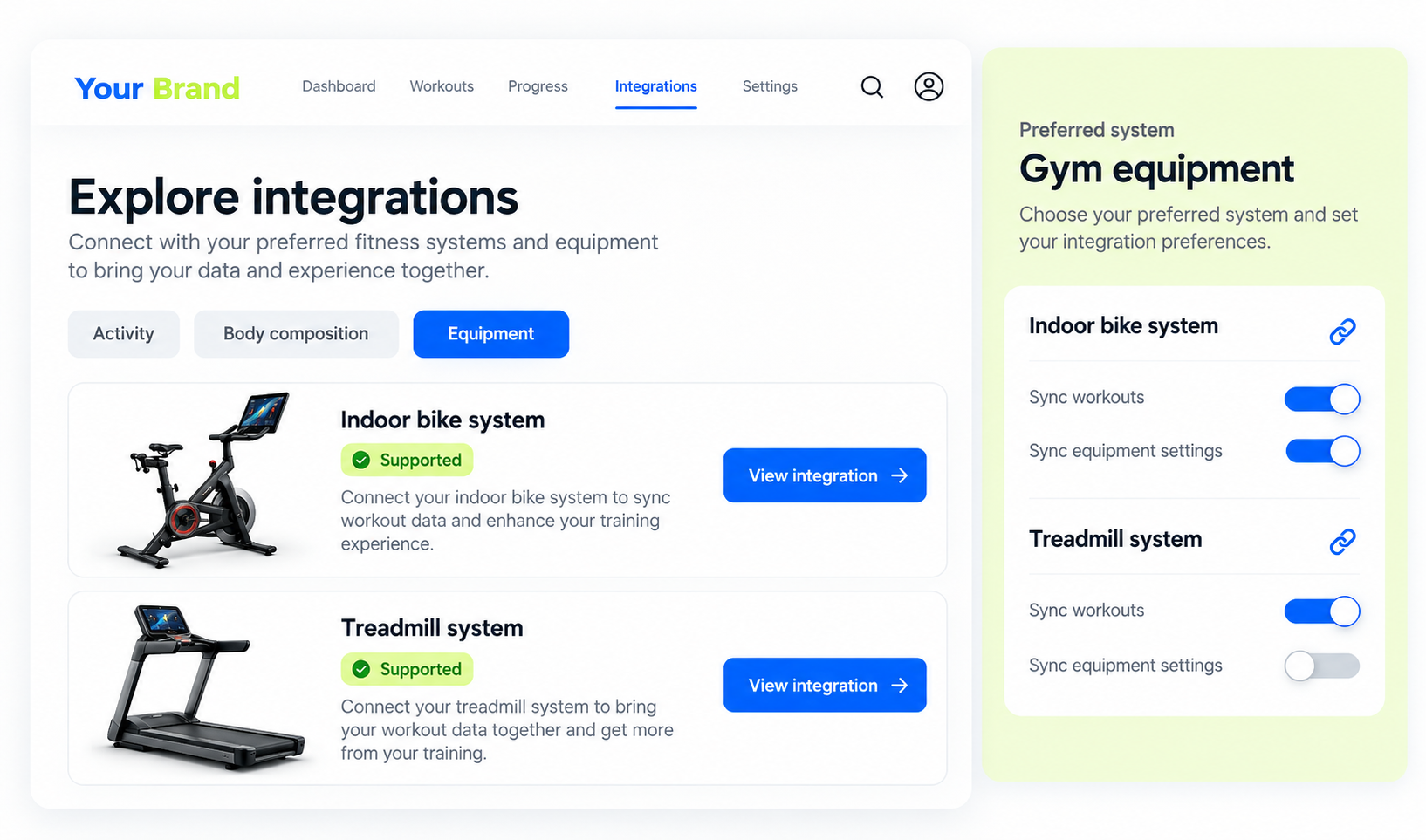 Connect Any Integration input or selection view