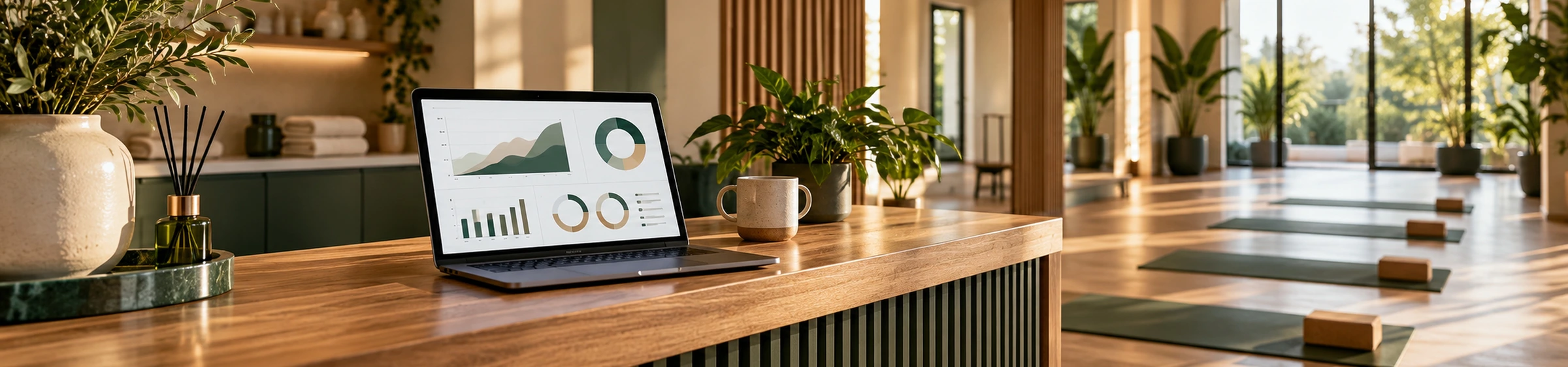 Dashboard overview of fitness business activity