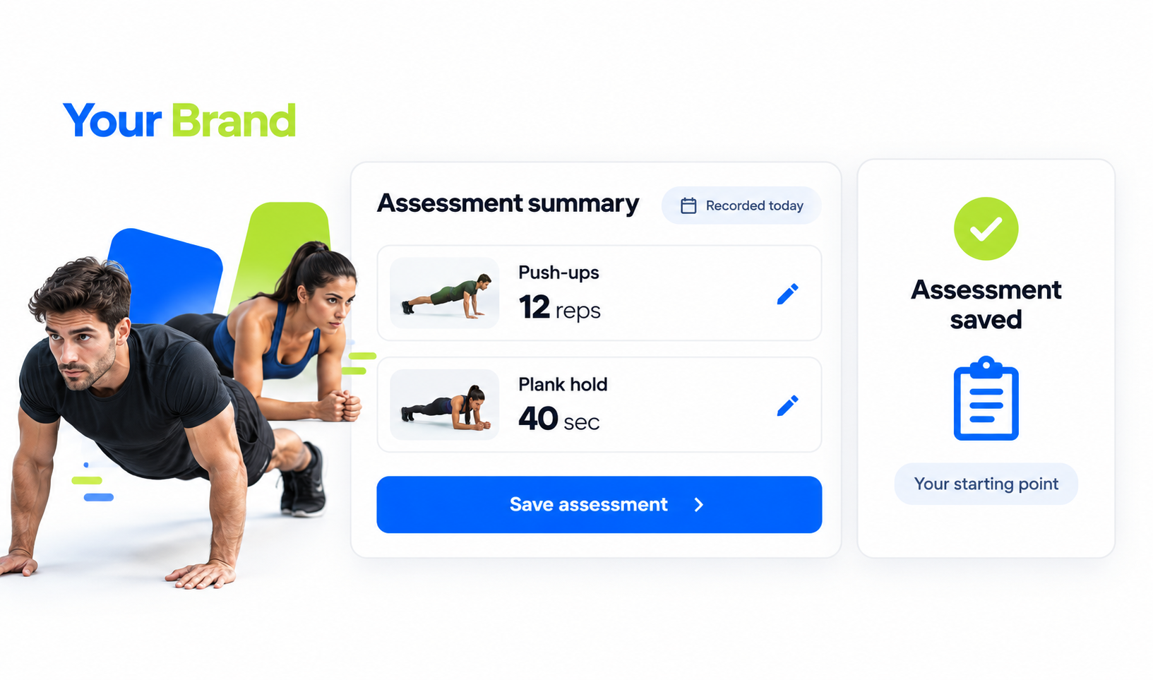 Fitness Level Assessment details or confirmation view