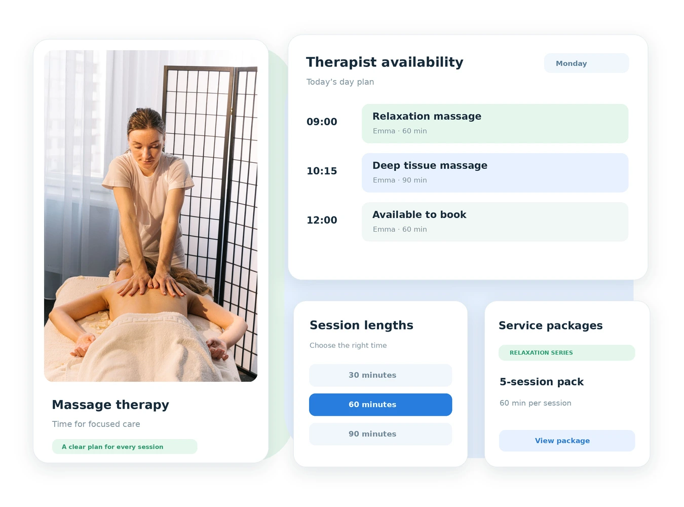 A therapist providing a massage treatment