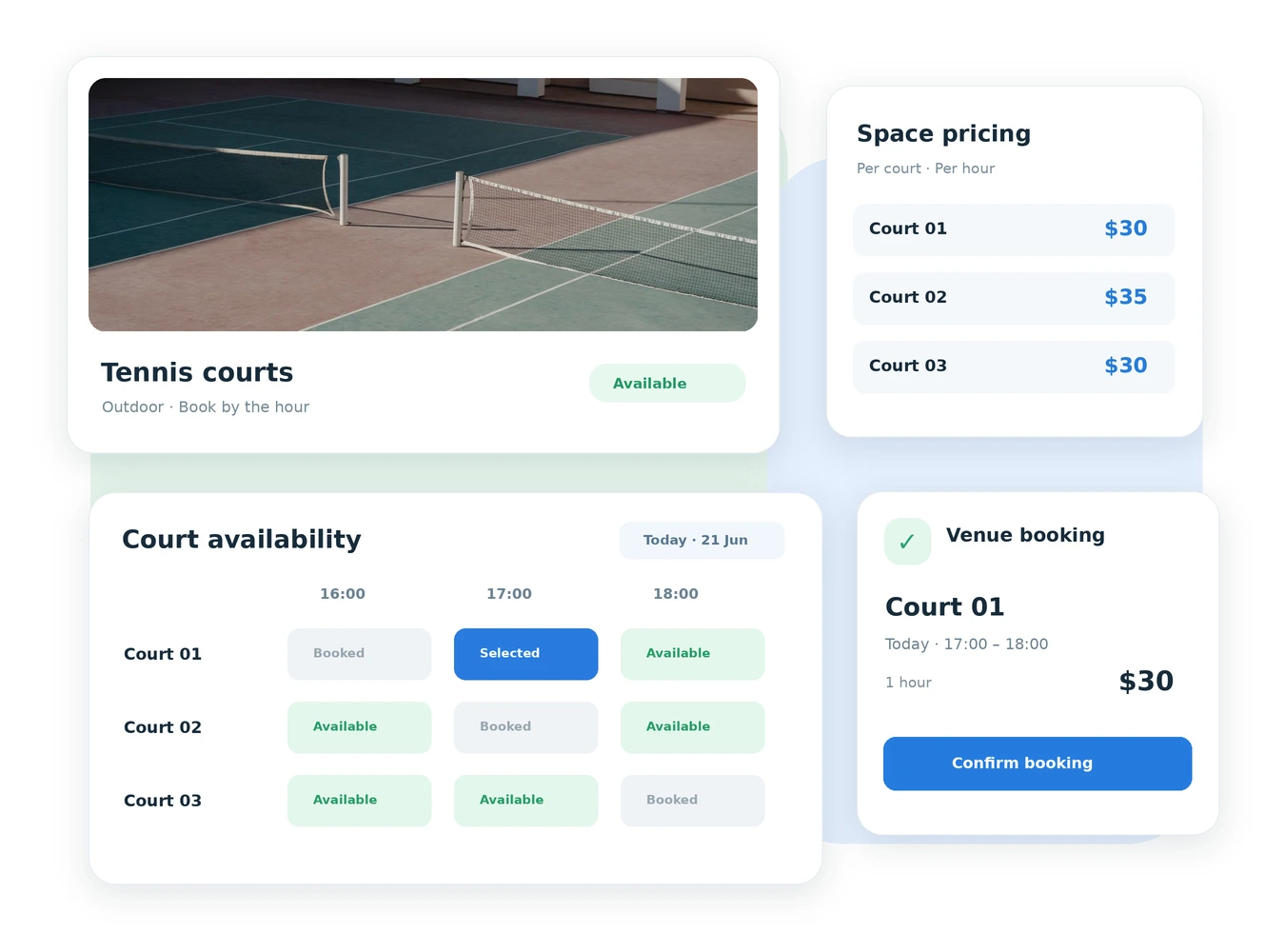 Players using a sports court