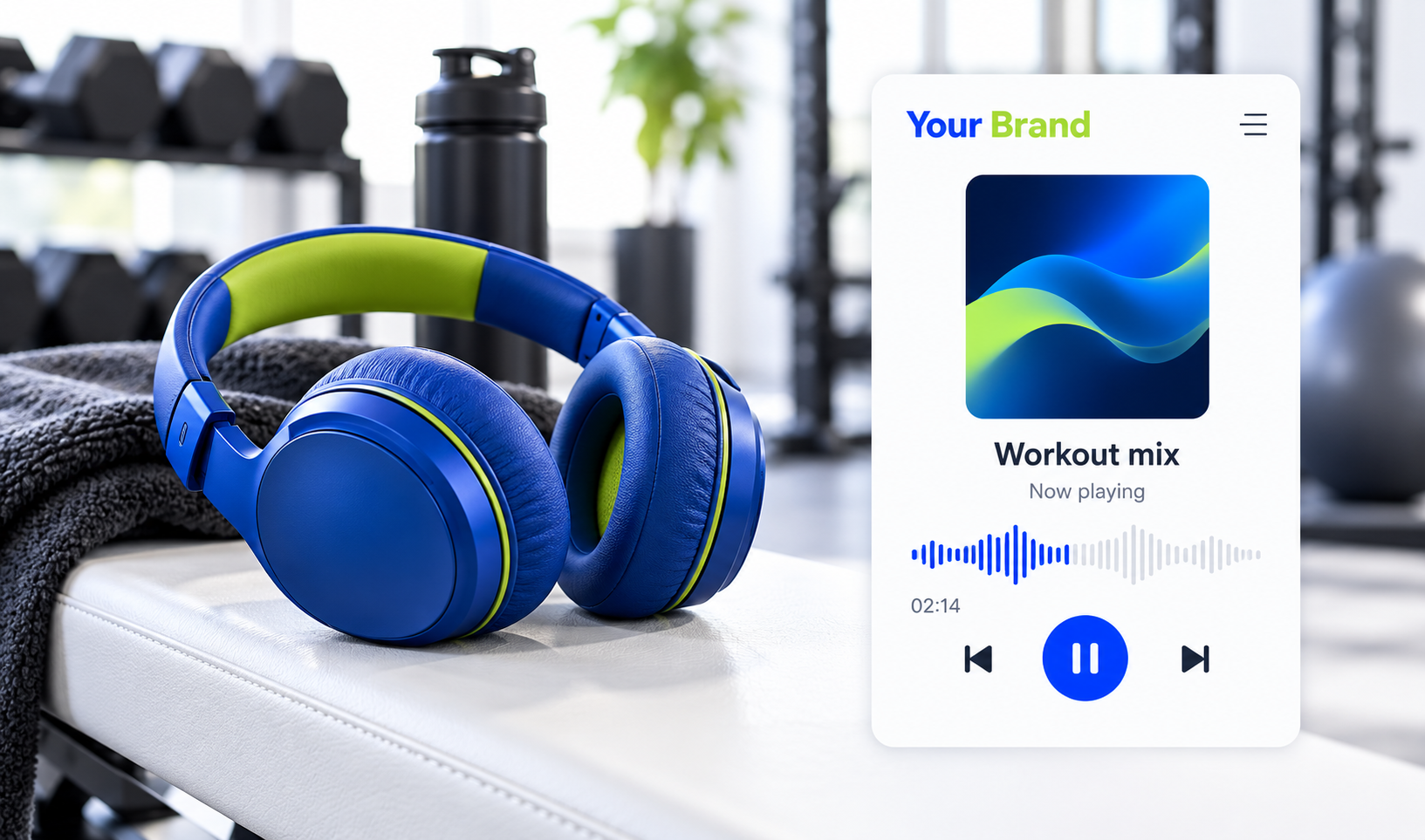Music playing during a workout