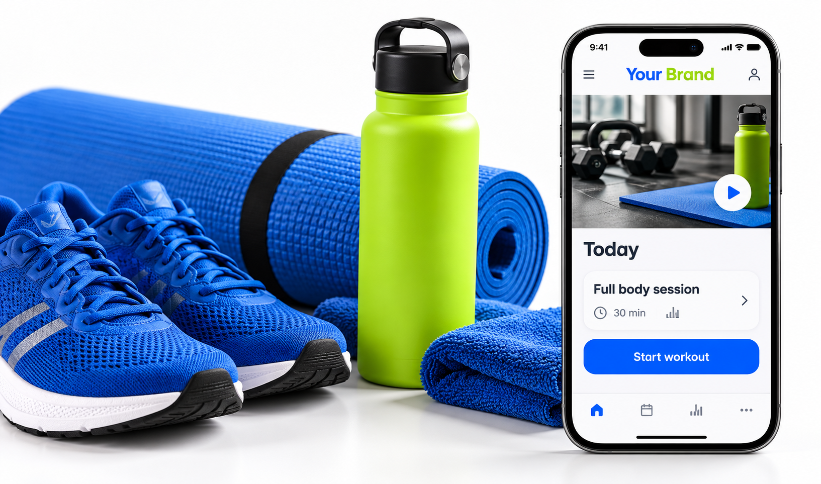 Member getting ready for a fitness session in the app