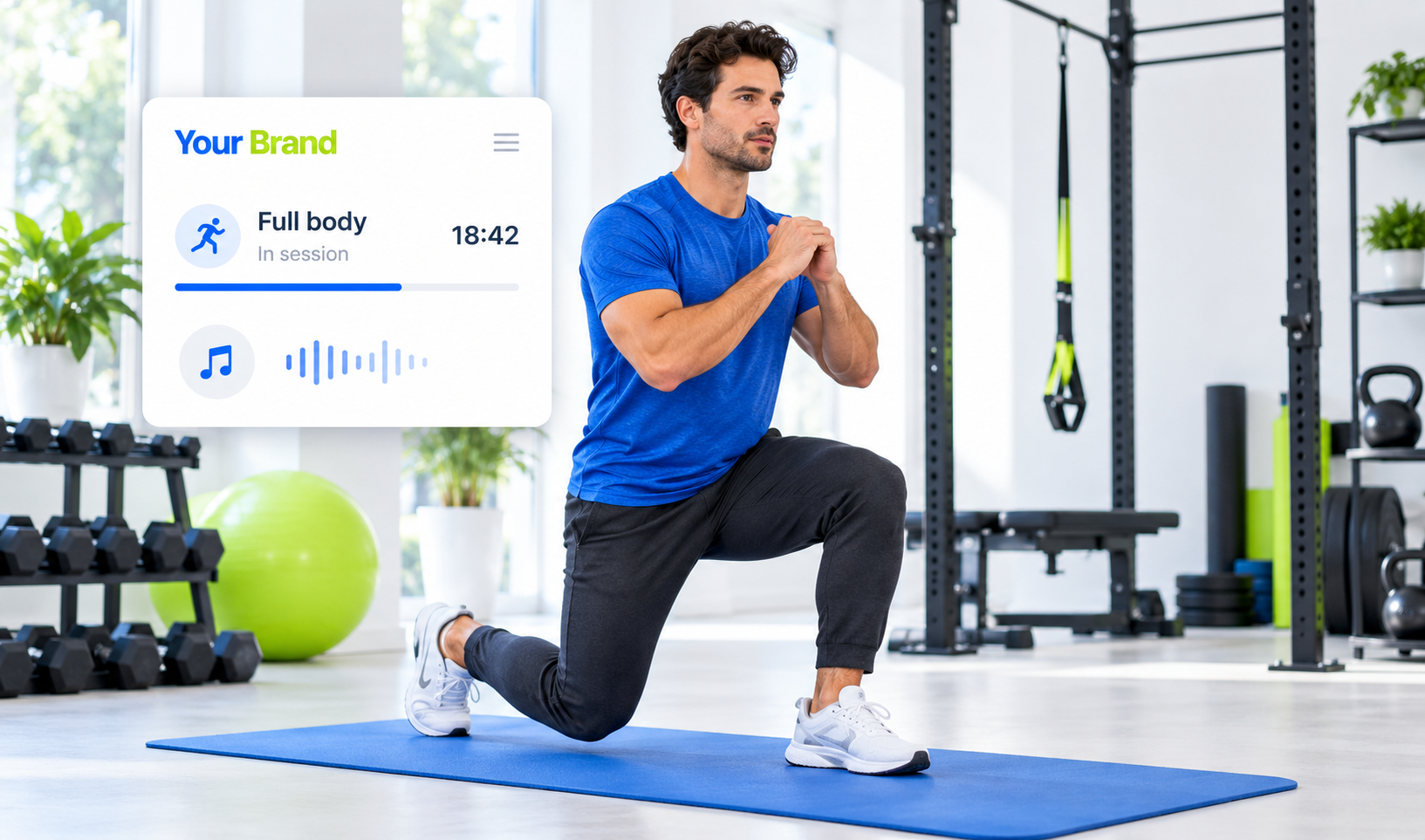 Workout session supported by music