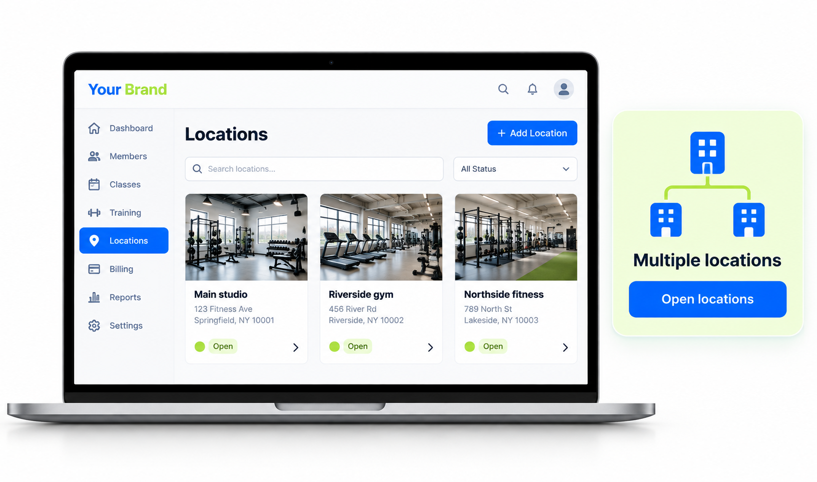 Manage Multiple Locations entry screen