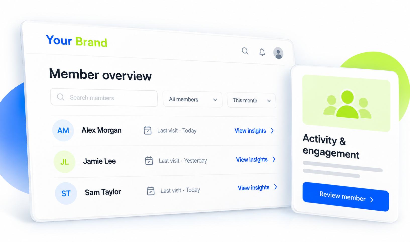 Member Analytics summary or history view