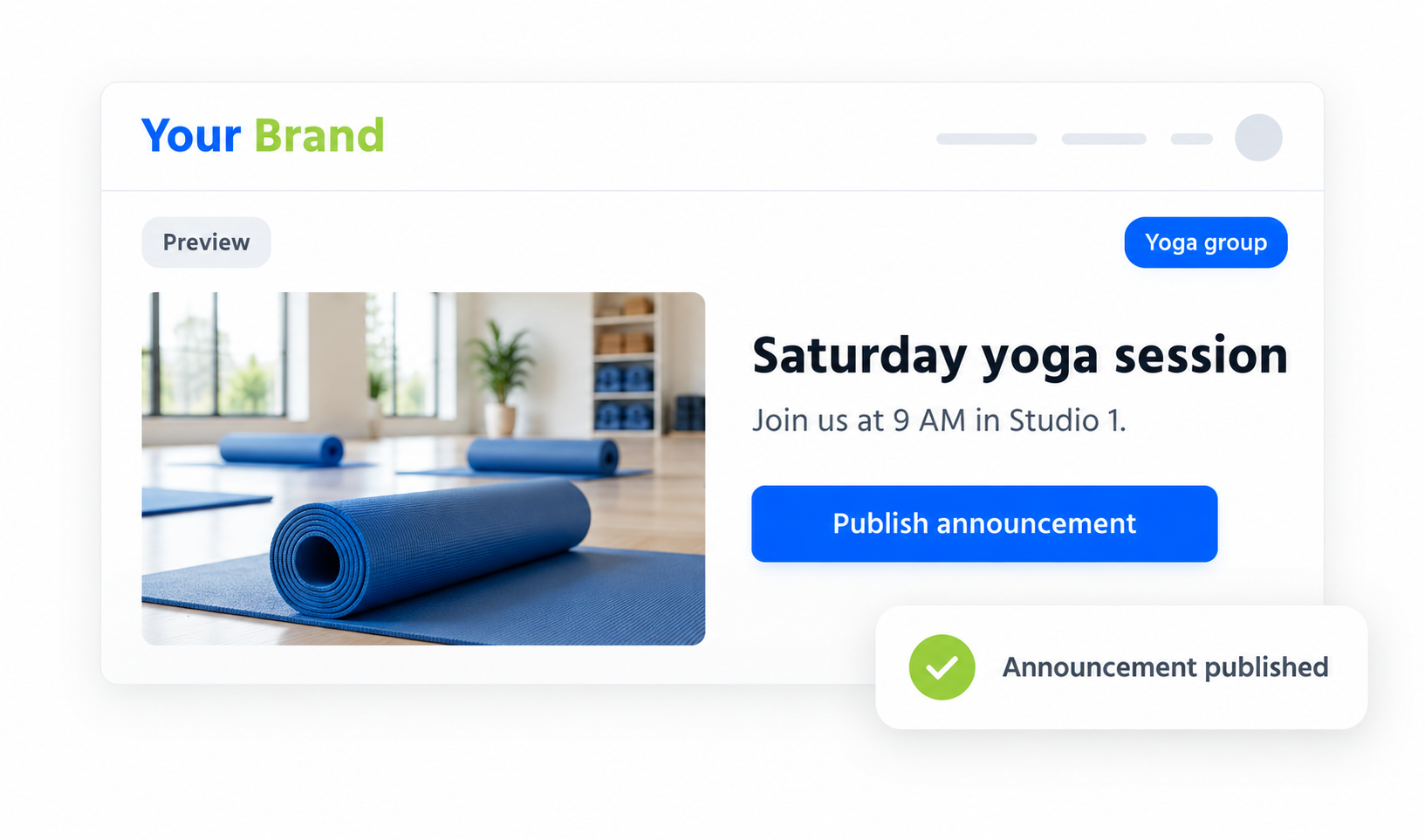 News Feeds / Announcement details or confirmation view