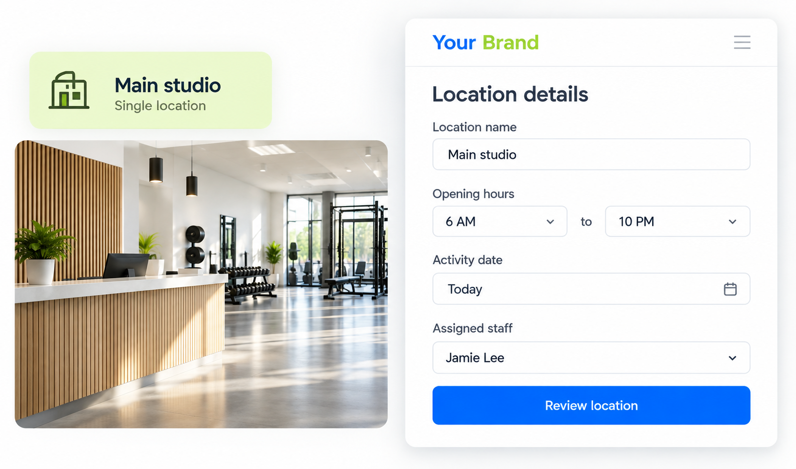 1 Location Management input or selection view