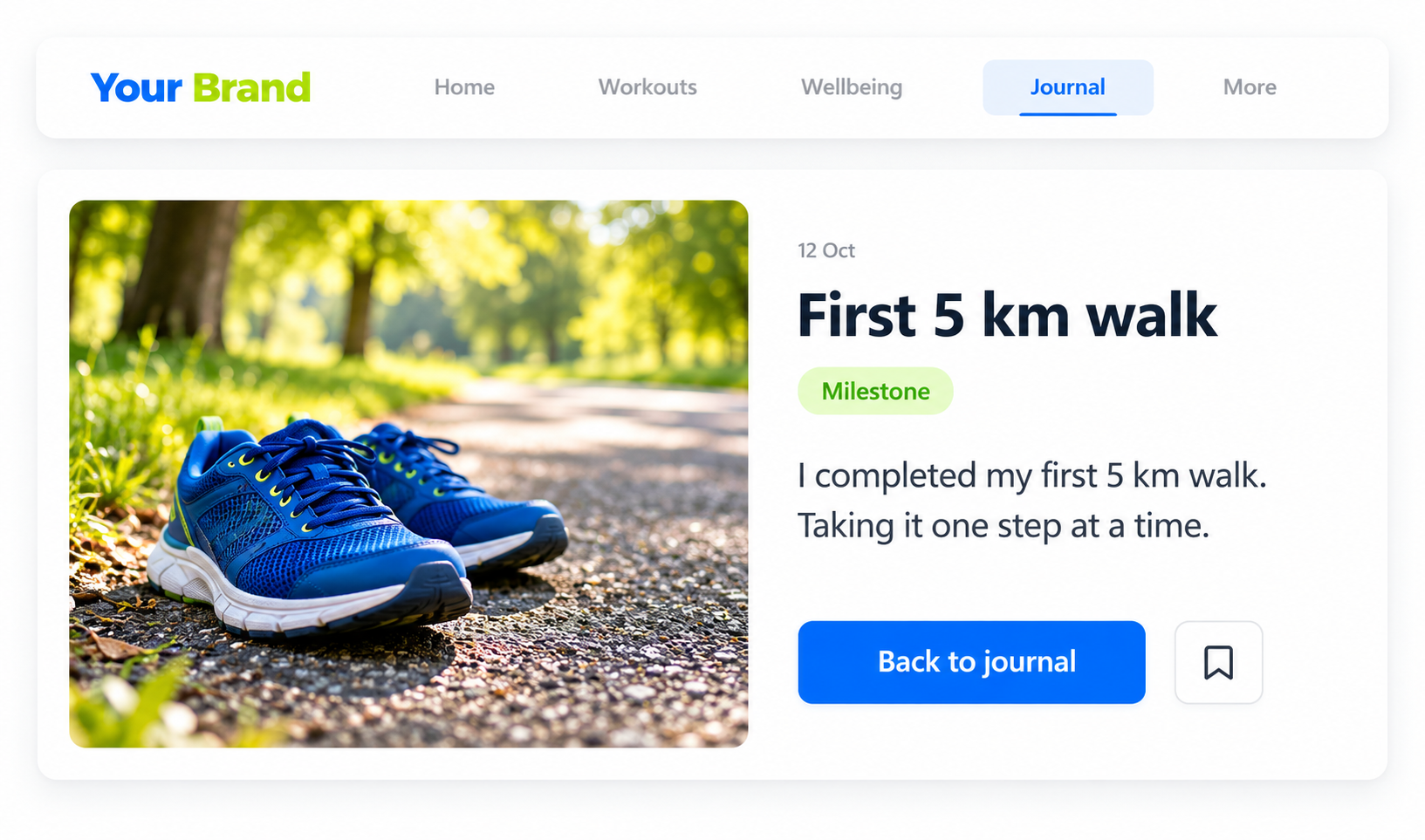 Progress Journal details or confirmation view