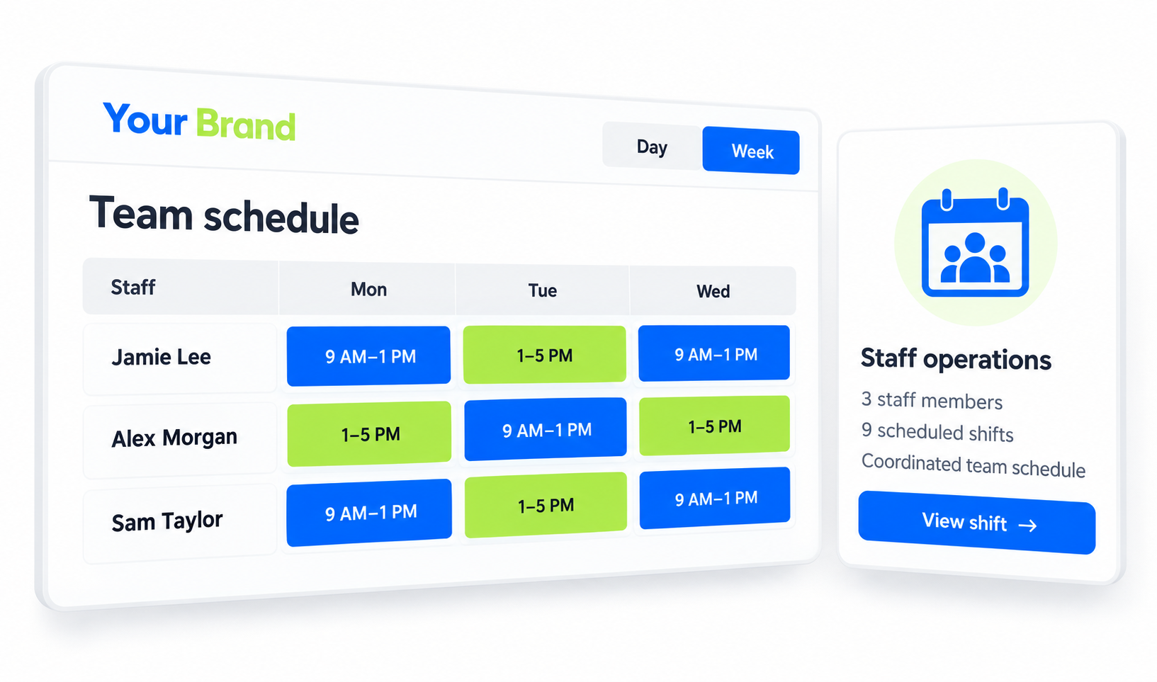 Staff & Schedule Management summary or history view
