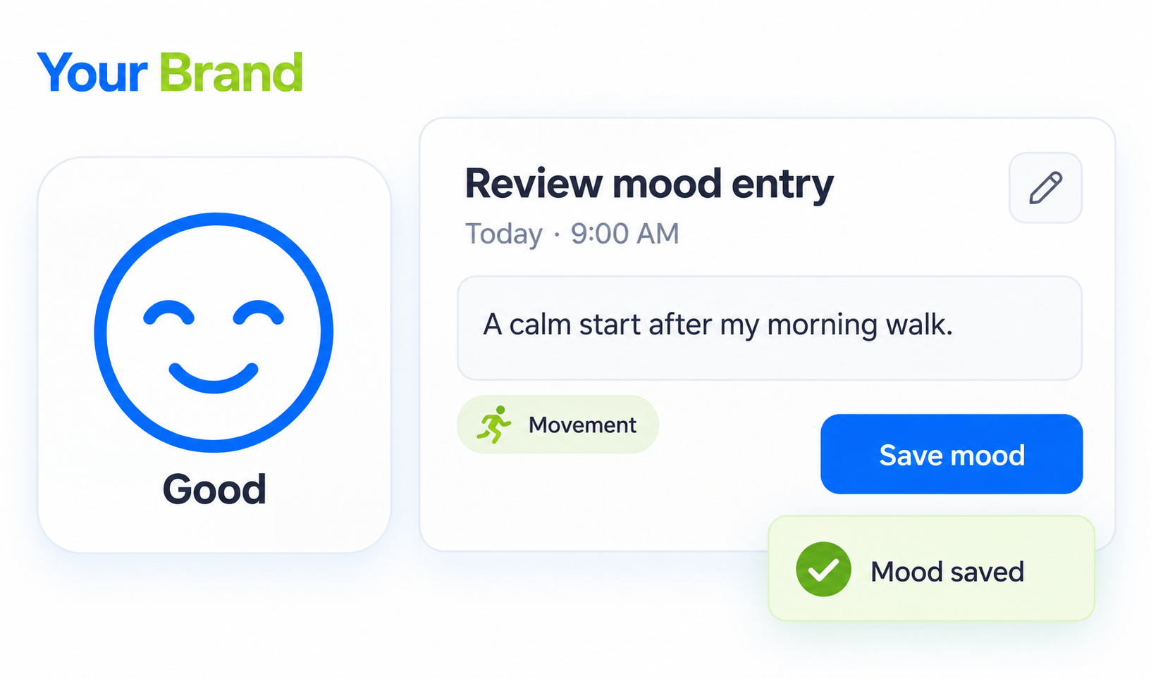 Track Your Moods details or confirmation view