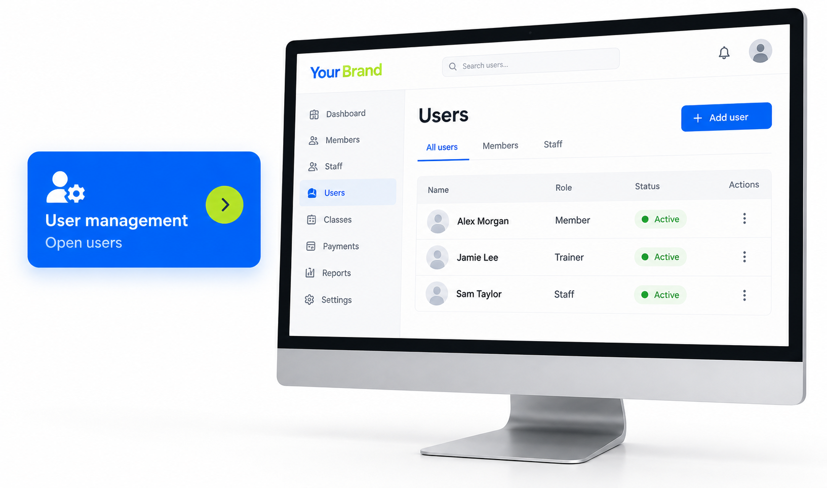 User Management entry screen